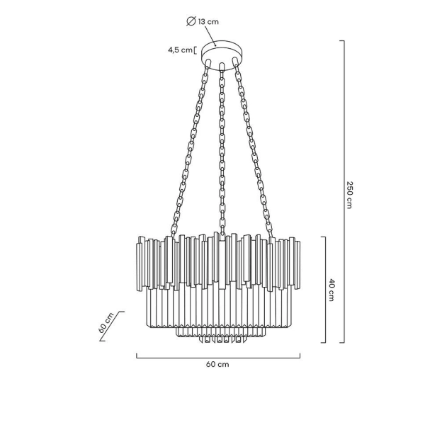 Lampa wisząca IMPERIAL SILVER 60 - stal, kryształ